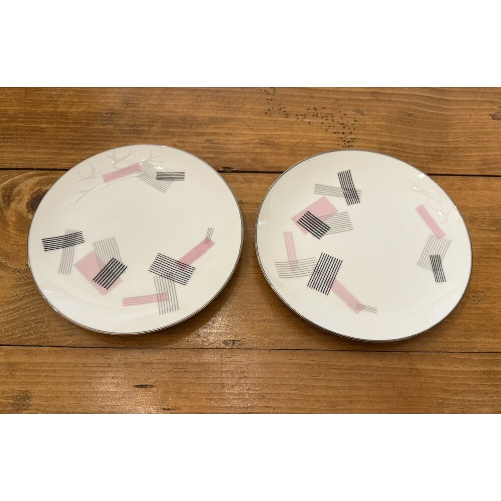 2pc Mid Century Modern NORITAKE 1357 Salad Plates 7 1/4” Vintage RARE FIND